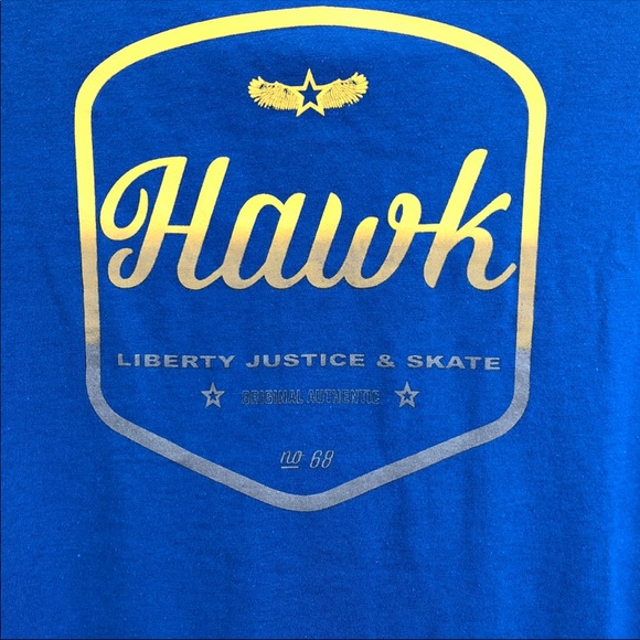 Tony Hawk long sleeve hooded blue & gold shirt - Picture 2 of 7